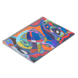 Caderno Espiral abstrato de "Corrida de Cores"