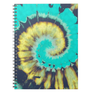 Caderno Espiral Abstrato de espiral teal. Círculo de Camisa Típica