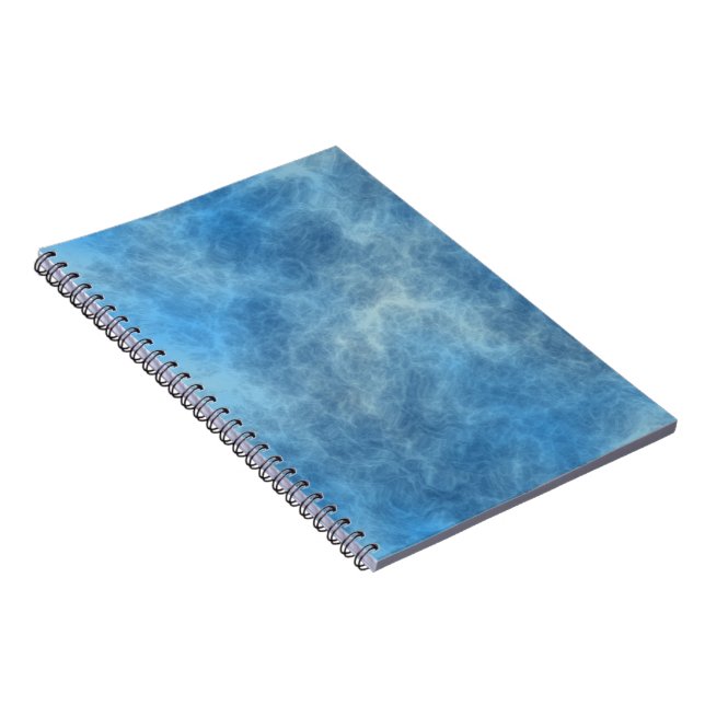 Caderno Espiral Abstrato de mármore azul (Lado Direito)