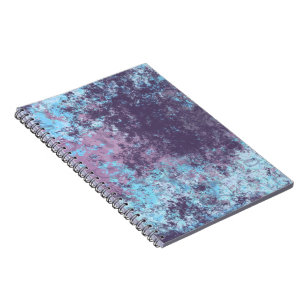 Caderno Espiral Abstrato de mármore azul, rosa e roxo