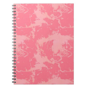 Caderno Espiral Abstrato de Nuvem Marmoreada Rosa