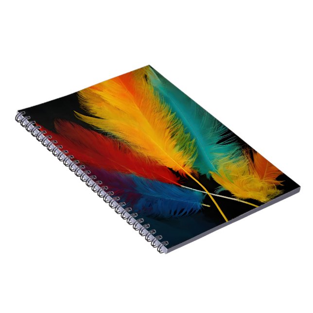 Caderno Espiral Abstrato de penas sudoeste (Lado Direito)
