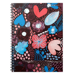 Caderno Espiral Abstrato de pintura manual Dó de esboço de aquar