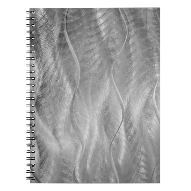 Caderno Espiral Abstrato de Silver Metal (Frente)