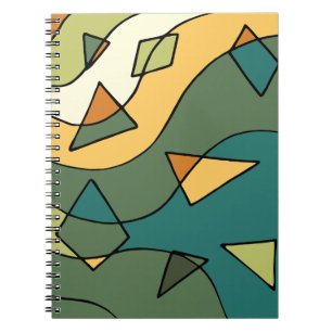 Caderno Espiral Abstrato de vintage com mão design