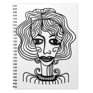 Caderno Espiral Abstrato decorativa. Ilustração Vintage-adol