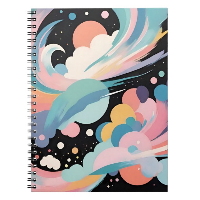 Caderno Espiral Abstrato e arte moderna (Frente)