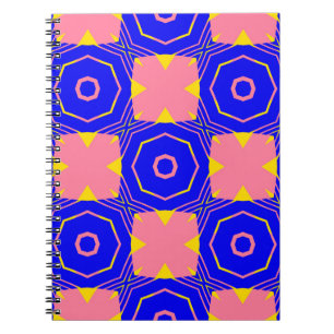 Caderno Espiral Abstrato floral geométrico de abstrato sem costura