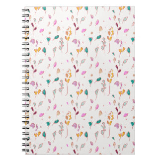 Caderno Espiral Abstrato Floral traçados