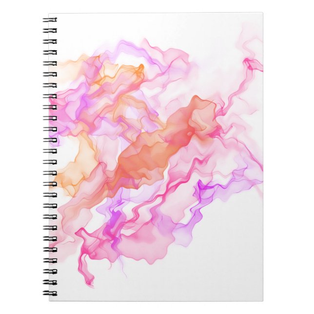 Caderno Espiral Abstrato Fractal Smoke (Frente)