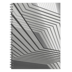 Caderno Espiral Abstrato futurismo arquitetura em fundo 3d ill