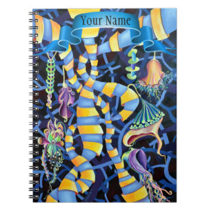 Caderno Espiral Abstrato Geométrico Contemporâneo Luminescência Ch