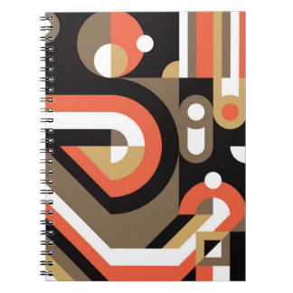 Caderno Espiral Abstrato Geométrico: Design de Arte Futurista.