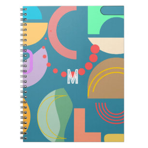 Caderno Espiral Abstrato Geométrico - Impressão All-over Colorido