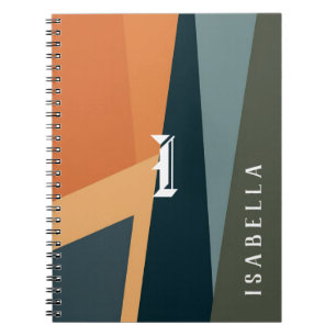 Caderno Espiral Abstrato Geométrico Minimalista Personalizável