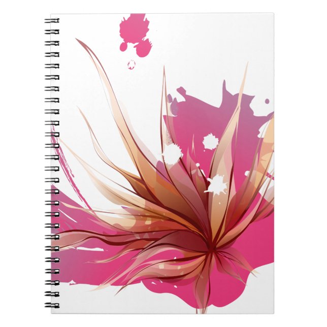 Caderno Espiral Abstrato Hibiscus Flower (Frente)