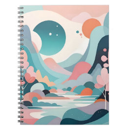 Caderno Espiral Abstrato Landscape Art