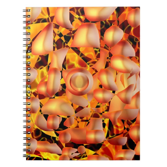 Caderno Espiral Abstrato laranja (Frente)