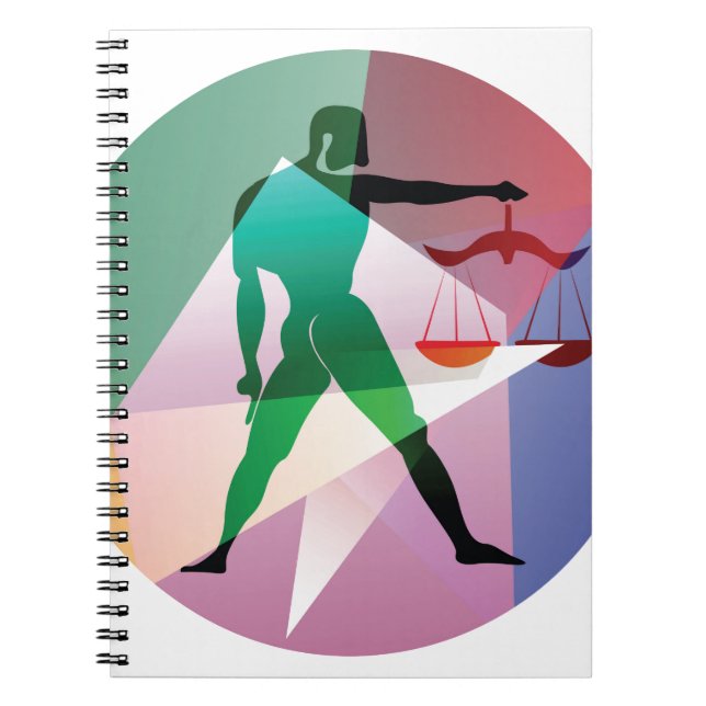 Caderno Espiral abstrato libra (Frente)