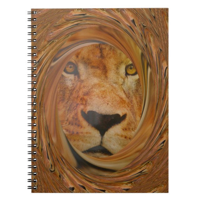 Caderno Espiral Abstrato Lion Safari Art Impressão (Frente)