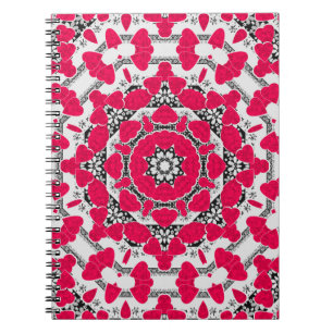 Caderno Espiral Abstrato mandala sem costura corta orna redonda br