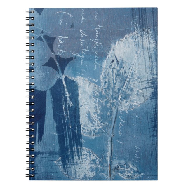 Caderno Espiral Abstrato moderna arte azul (Frente)