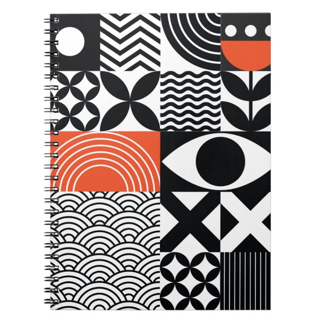Caderno Espiral Abstrato moderno: Canvas de Design artística. (Frente)