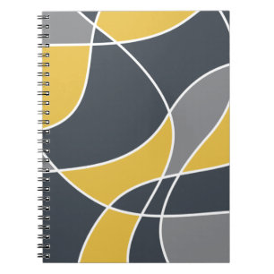 Caderno Espiral Abstrato, moderno, geométrico, padrão de tendên