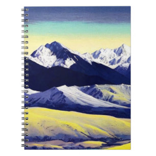 Caderno Espiral Abstrato Mountain Diário para notebook