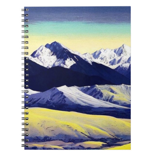 Caderno Espiral Abstrato Mountain | Diário para notebook (Frente)