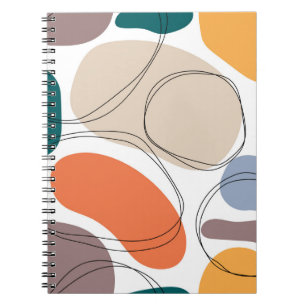Caderno Espiral Abstrato multa geométrica sem costura, geométrica,