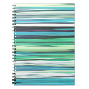 Caderno Espiral Abstrato nº 2: Borrão azul-aqua