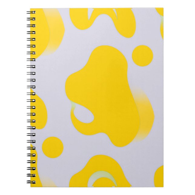 Caderno Espiral Abstrato Orgânico Amarelo (Frente)