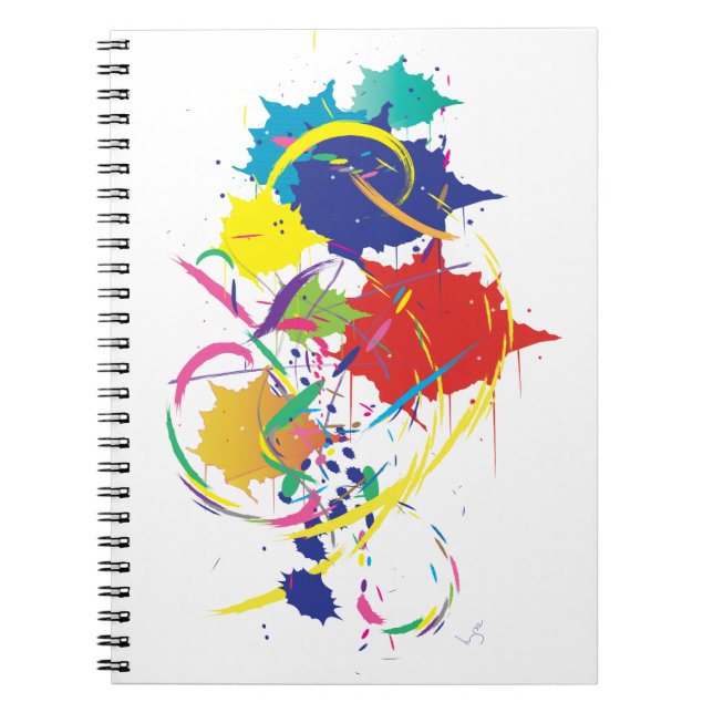 Caderno Espiral Abstrato Paint Splatter Art Modern Legal.ai (Frente)