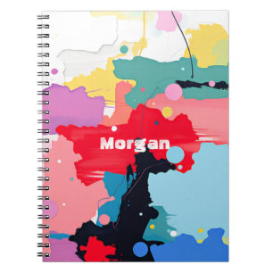 Caderno Espiral Abstrato Painting Spatters/Drivers, Name