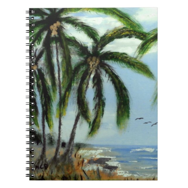 Caderno Espiral Abstrato Palm Trees (Frente)