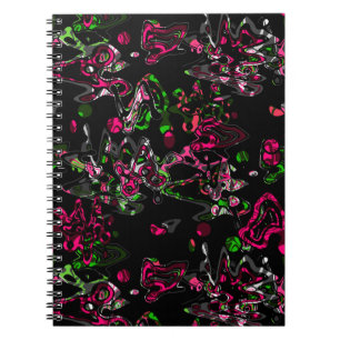 Caderno Espiral Abstrato pincel de pincel moderno e elegante