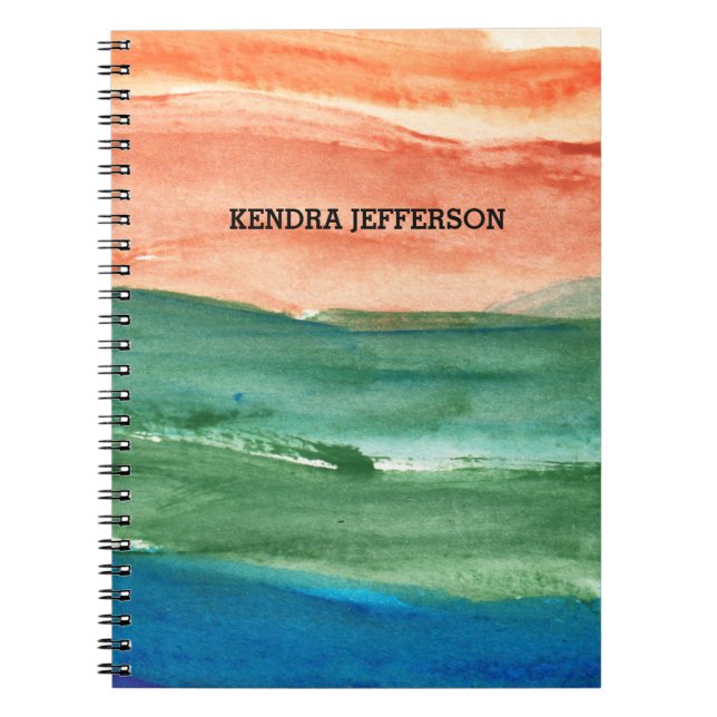 Caderno Espiral abstrato pintado (Frente)