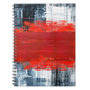 Caderno Espiral abstrato pintado à mão para trás, abstrato, dor