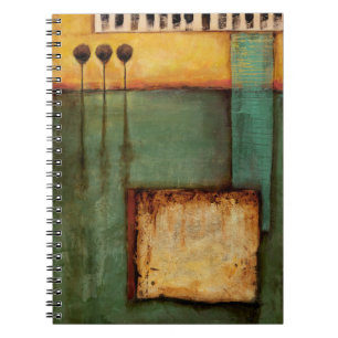 Caderno Espiral Abstrato Pintura com Chaves Piano