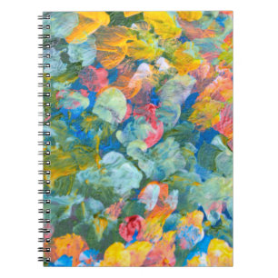 Caderno Espiral Abstrato ponto esfregaço curso de pincel em acríli