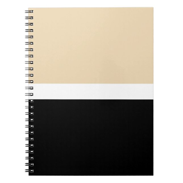 Caderno Espiral Abstrato preto bege (Frente)
