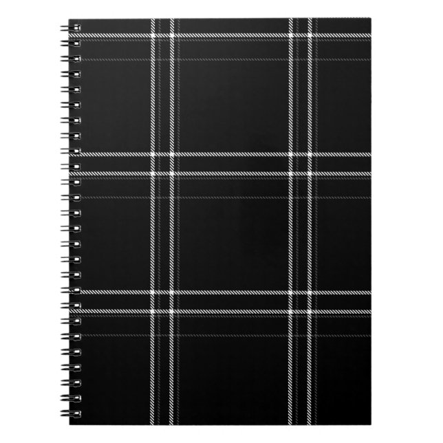 Caderno Espiral Abstrato Preto e Branco (Frente)