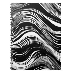 Caderno Espiral Abstrato preto e branco