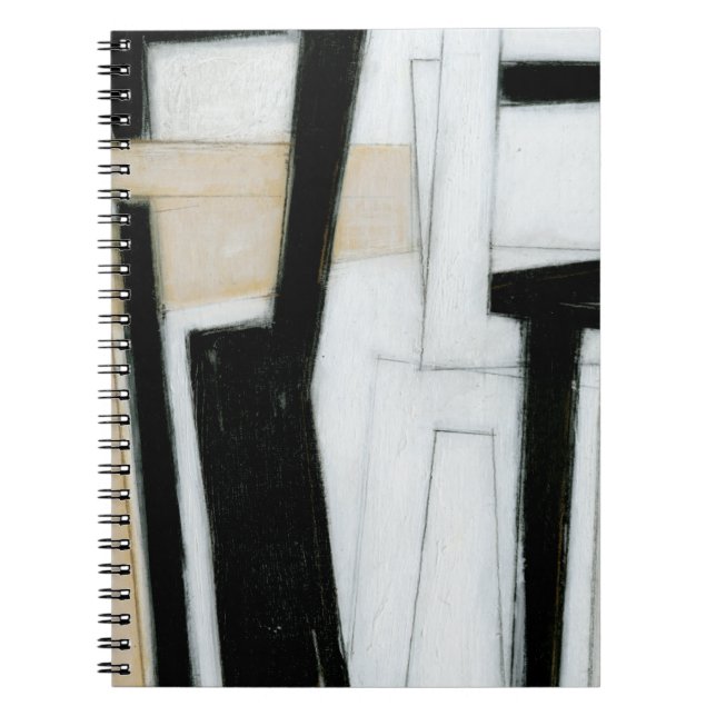Caderno Espiral Abstrato preto e branco (Frente)