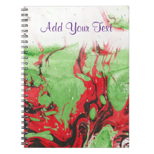 Caderno Espiral Abstrato preto, Modelo branco verde preto