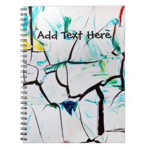 Caderno Espiral Abstrato racha em azul verde