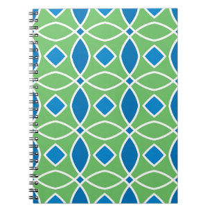 Caderno Espiral Abstrato Retro Padrão geométrico sem costura com t