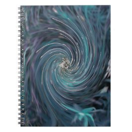 Caderno Espiral Abstrato-Retro-preto e espiral cósmica em tom lega