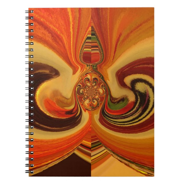 Caderno Espiral Abstrato, rodopia com o Teardrop Center Art Impres (Frente)